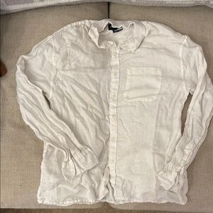 Abercrombie & Fitch White Casual Button Down Shirt